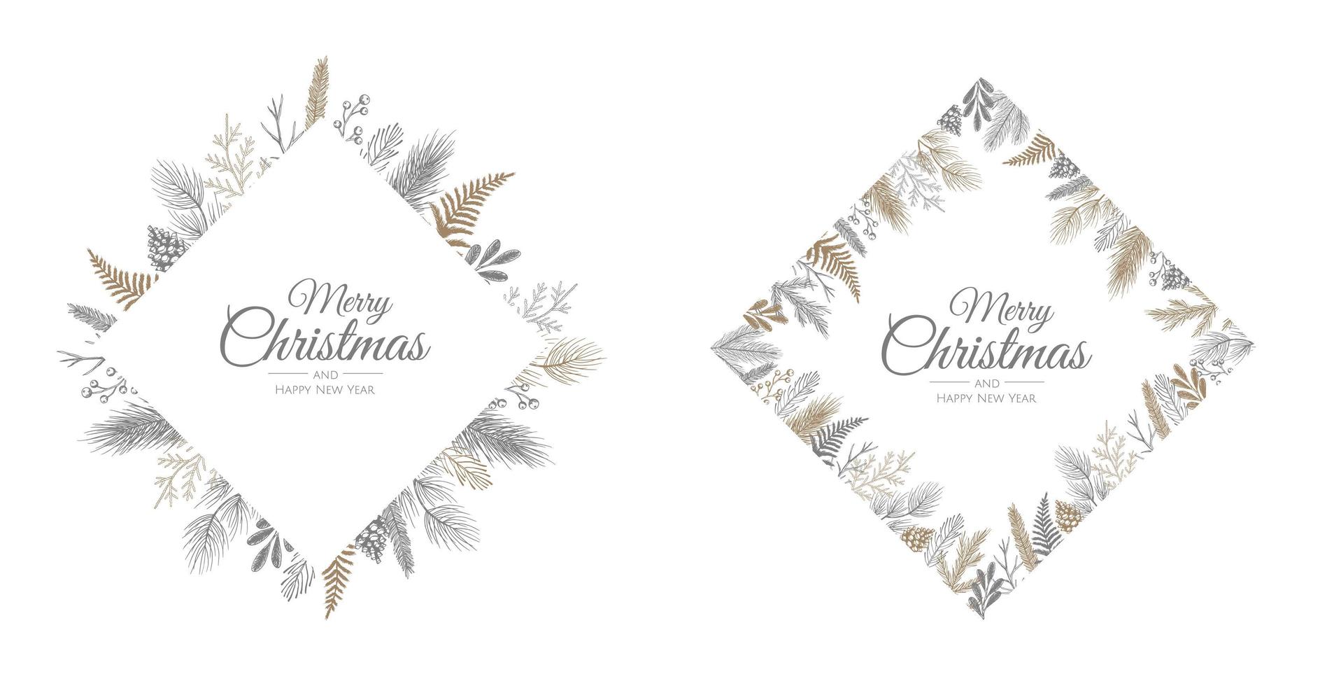 vector conjunto de tarjetas de Navidad. diseño de plantillas de tarjetas de fiesta navideña