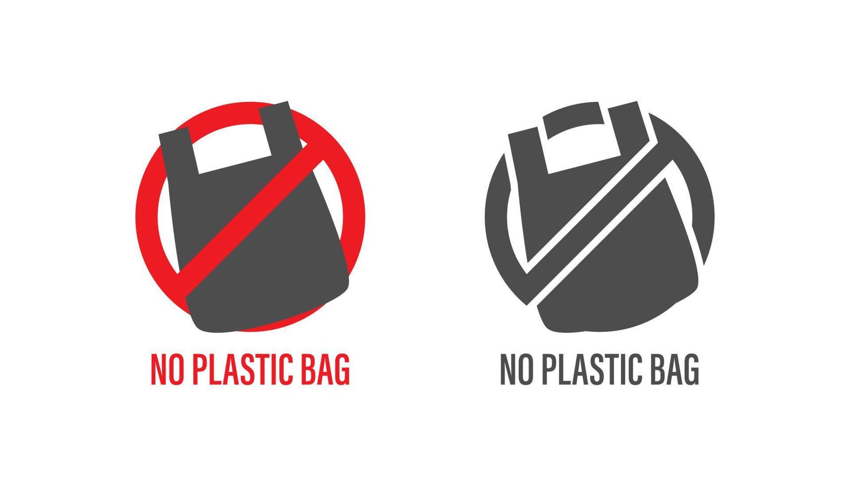 No plastic bag icon vector, icon for clean environment save planet earth vector