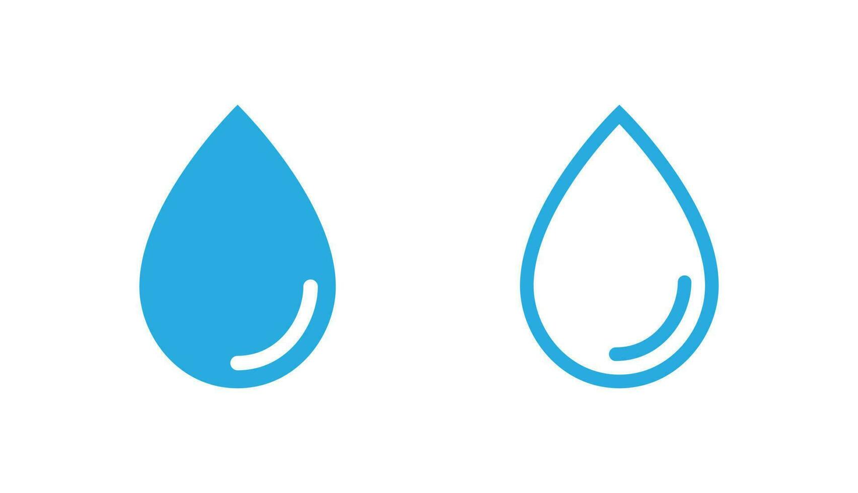 diseño de logotipo o icono de gota de agua, gota de agua y vector de color azul