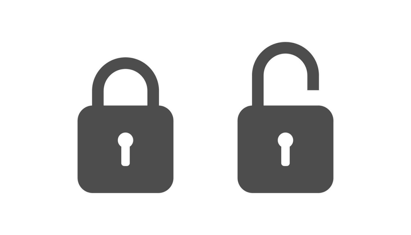 Padlock icon, lock and unlock icon vector design