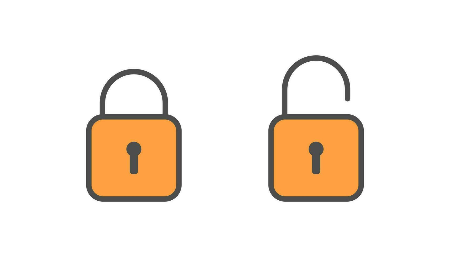 Padlock icon, lock and unlock icon vector design