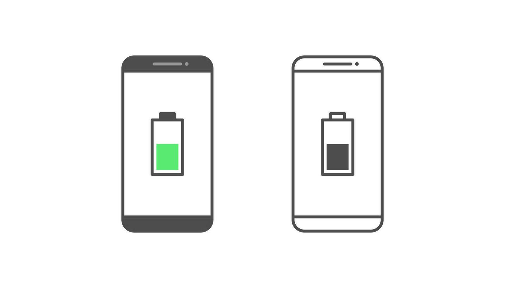 Smartphone and battery notification vector design on white background