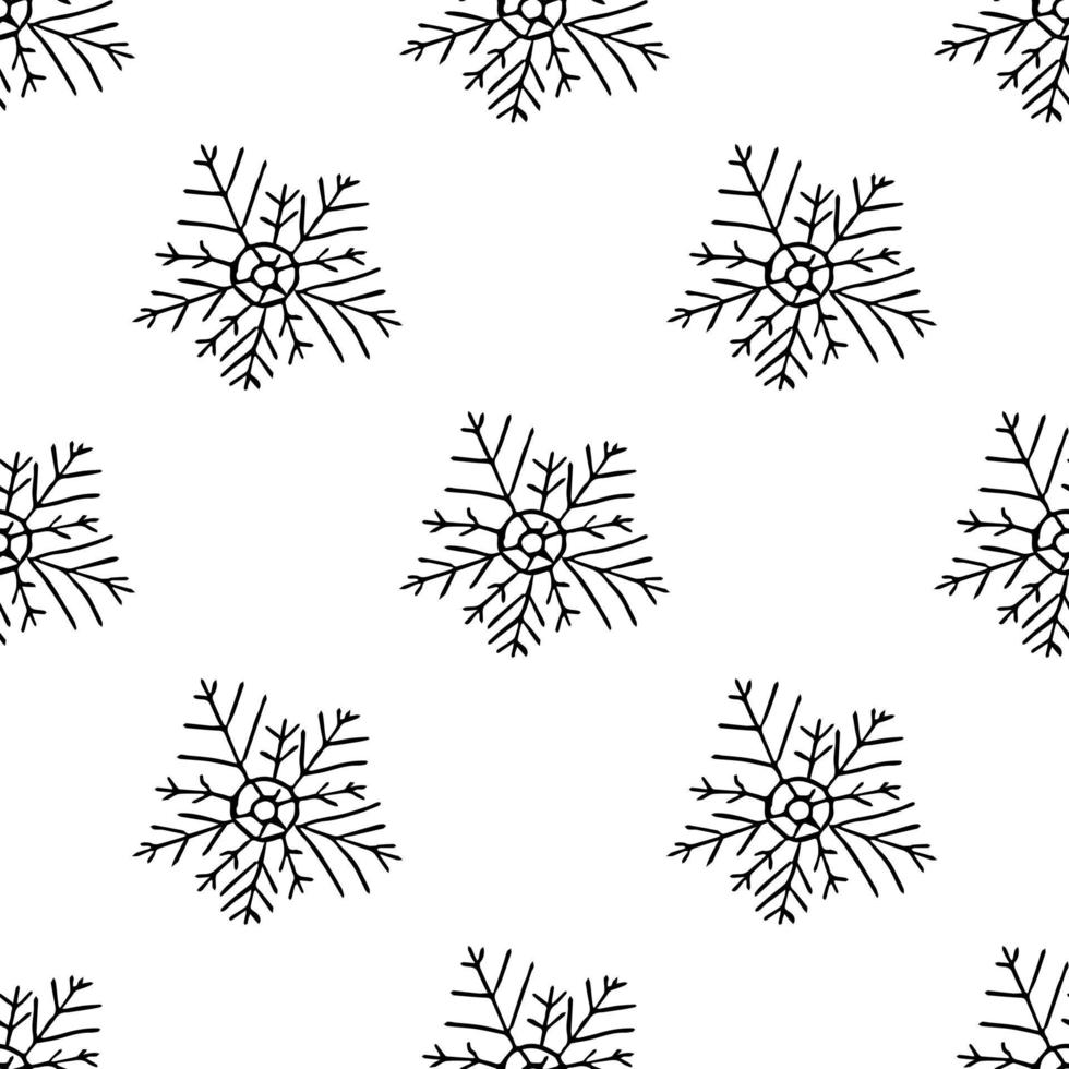 seamless pattern with snowflakes on white background vector