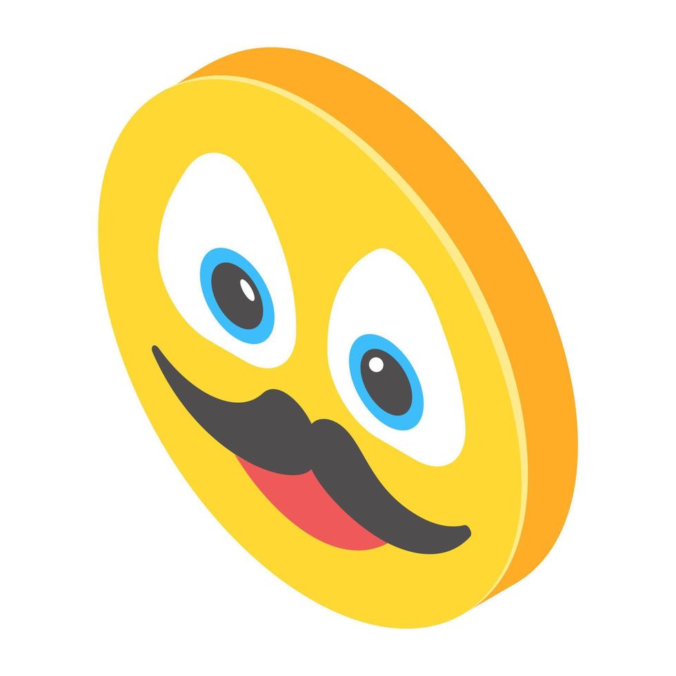 conceptos de emoji de bigote vector