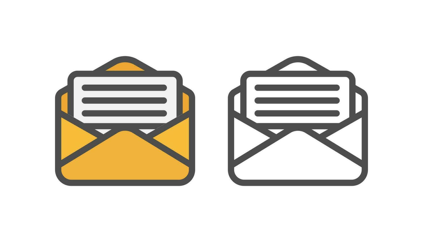 Diseño de vector de icono de notificación de correo electrónico sobre fondo blanco, bandeja de entrada de correo electrónico, leer correo electrónico