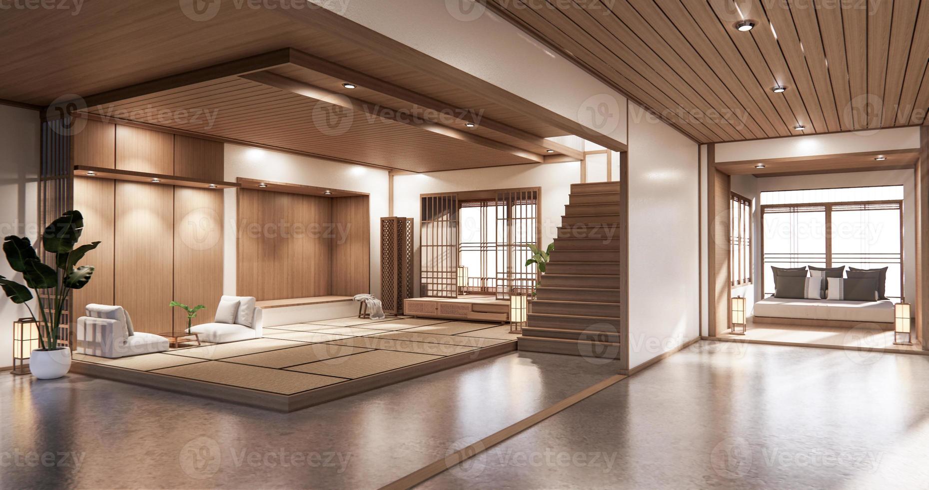 Premium Photo  Mock up, japanese empty room tatami mat designing the most  beautiful. 3d rendering
