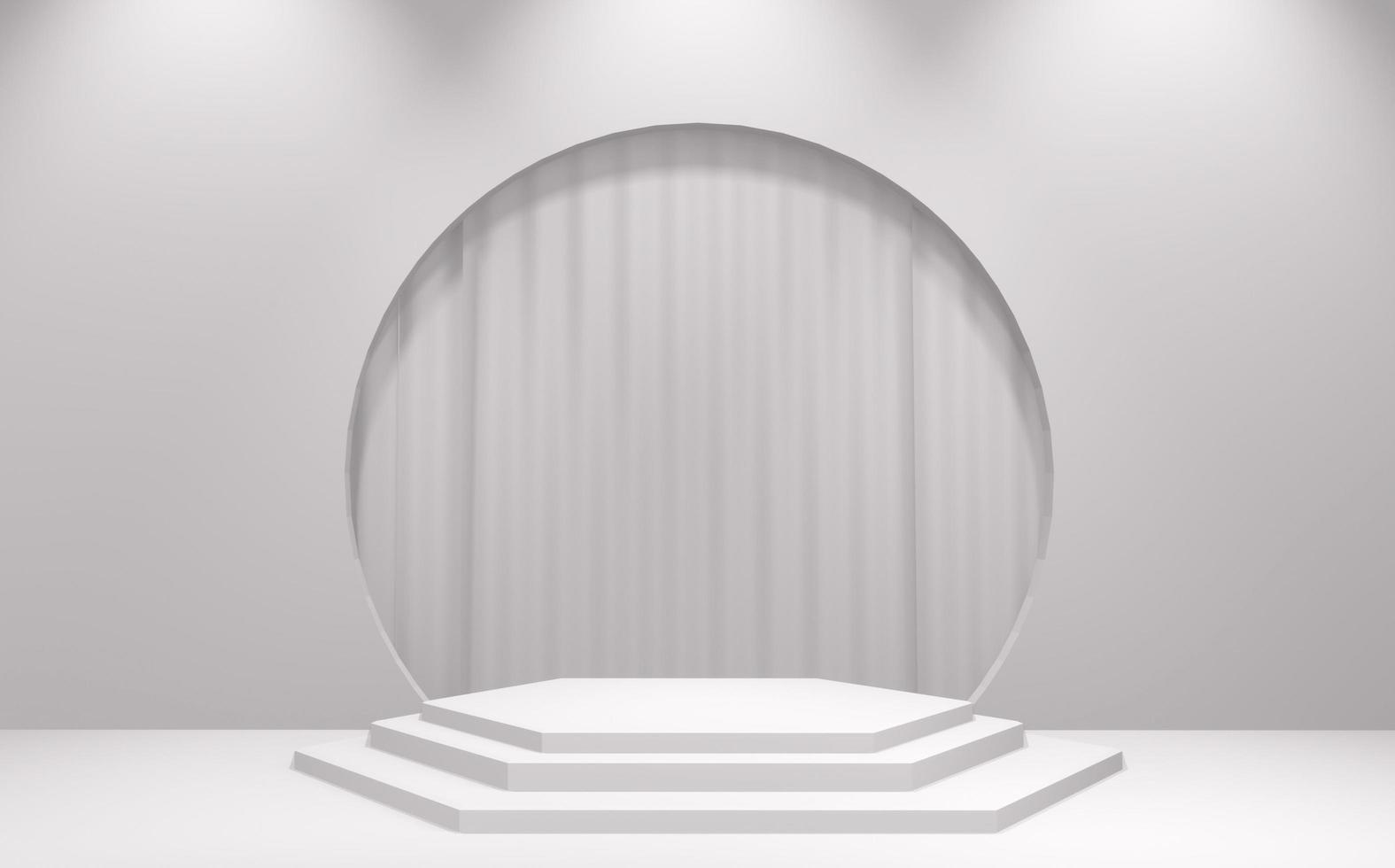 White Podium minimal geometric abstract.3D rendering photo