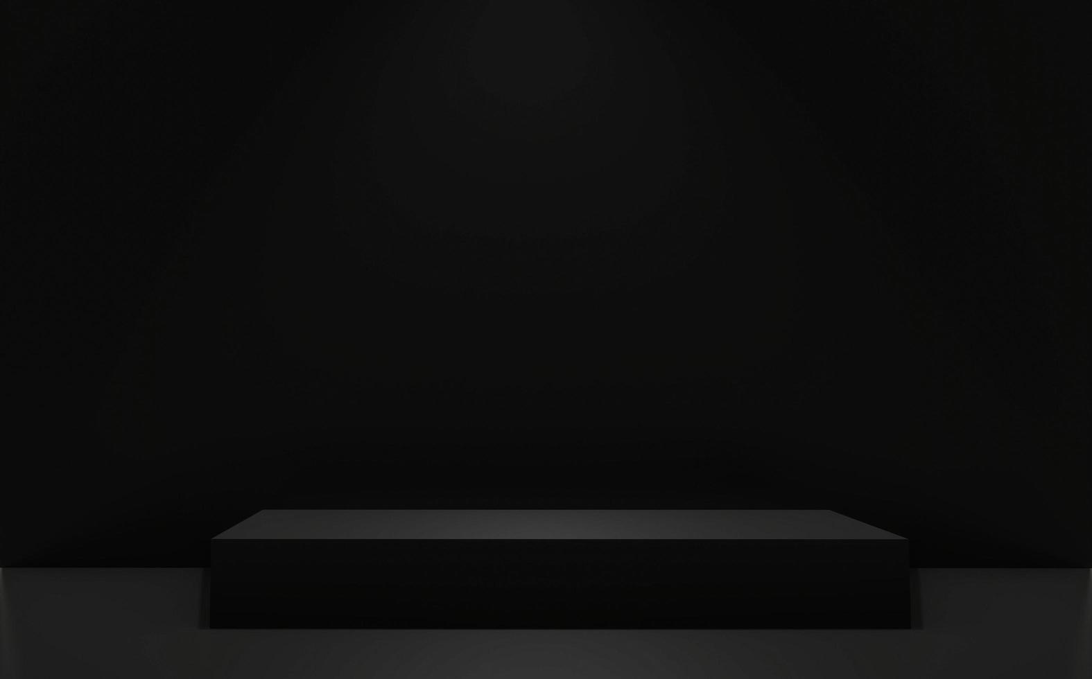 Dark black Podium minimal geometric abstract.3D rendering photo