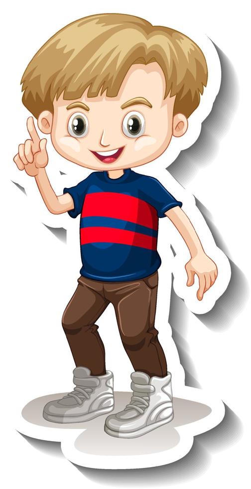 Blonde hair boy cartoon character vector