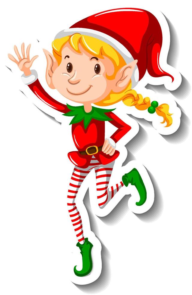 personaje de dibujos animados de duende navideño vector