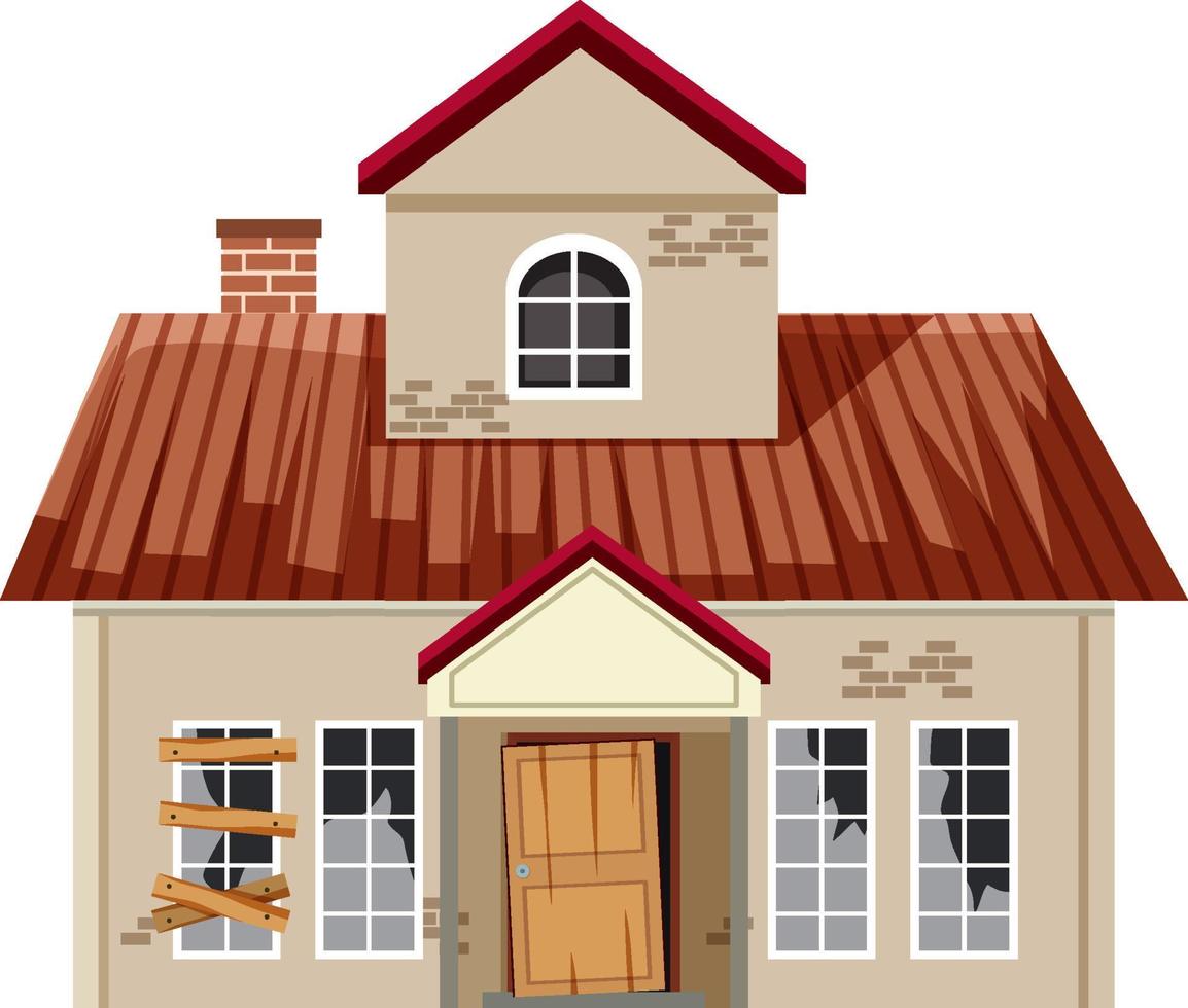 Abandoned house on white background vector