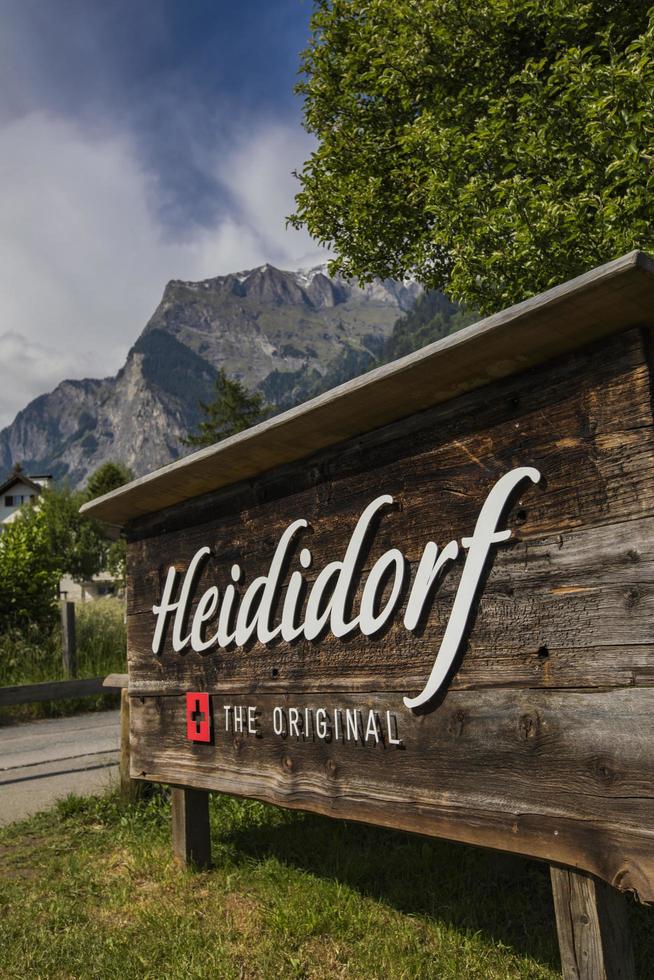 HEIDIDORF, SWITZERLAND, MAY 18, 2018 - Detail of Heidihaus and exibit Johanna Spyri Heidiwelt in Heididorf, Switzerland. Heididorf have more than 150.000 visitors every year. photo