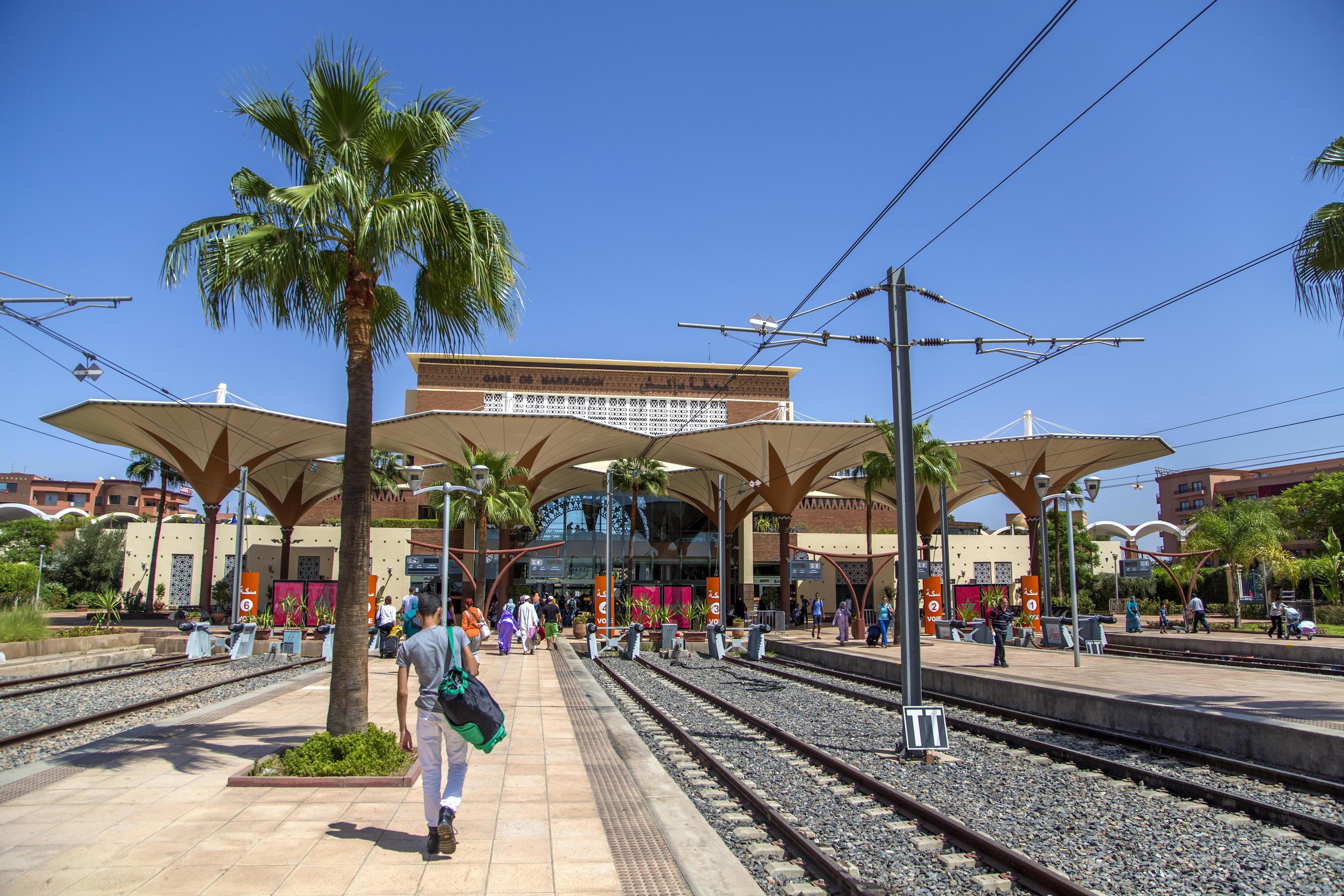 Marrakech, Marruecos, 11 de septiembre de 2014 estación de tren en