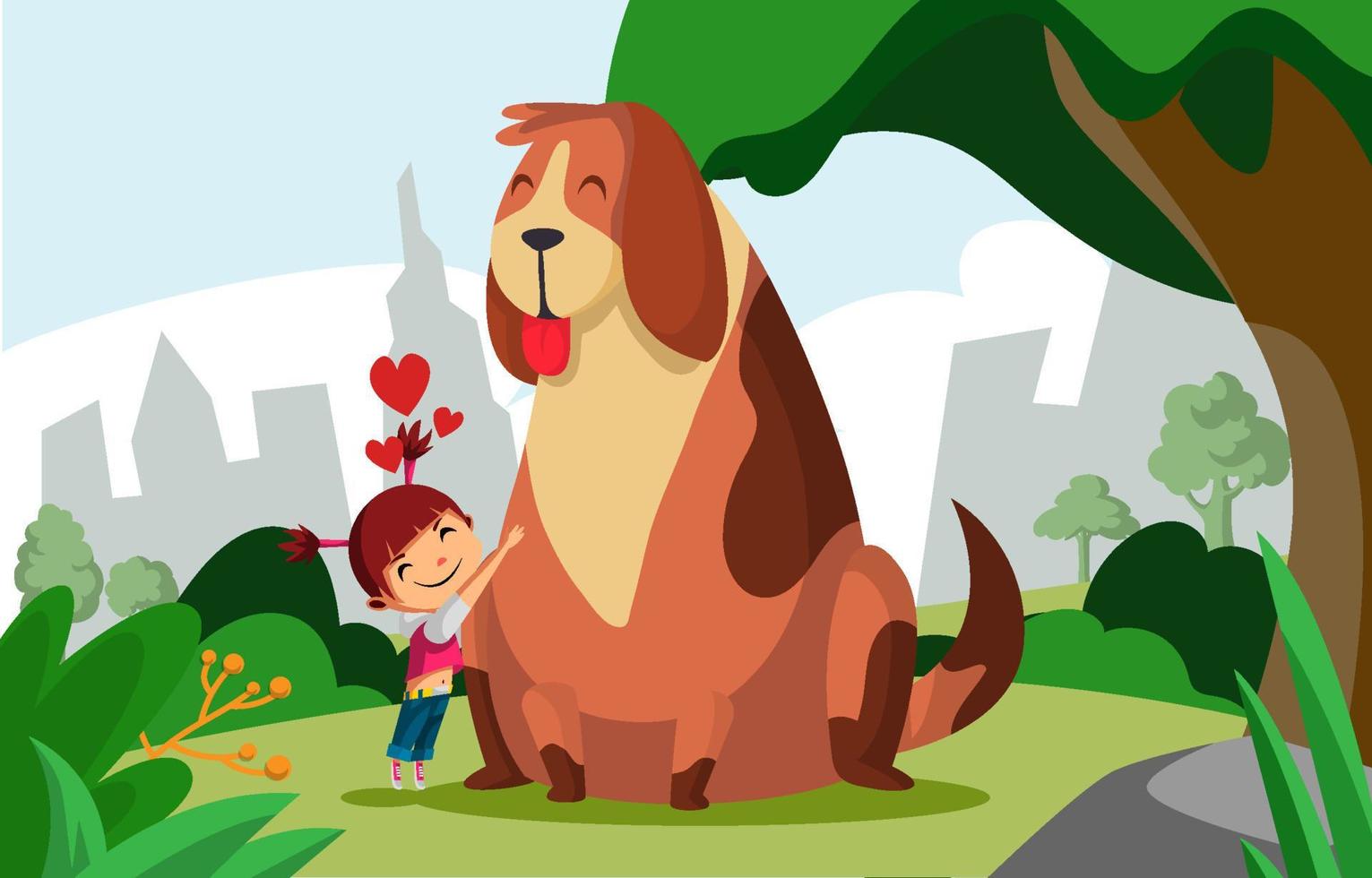 Children with Pets Concept vector