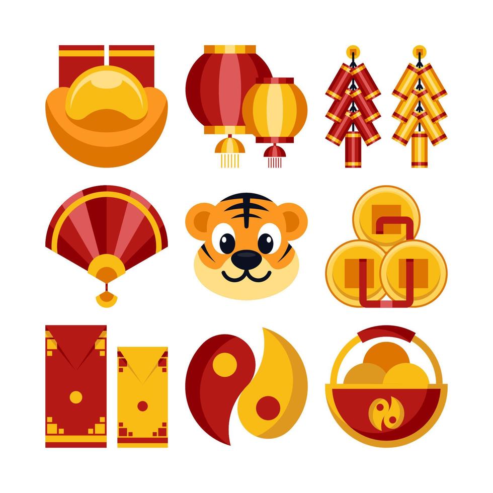 colección de iconos de gong xi fa cai vector