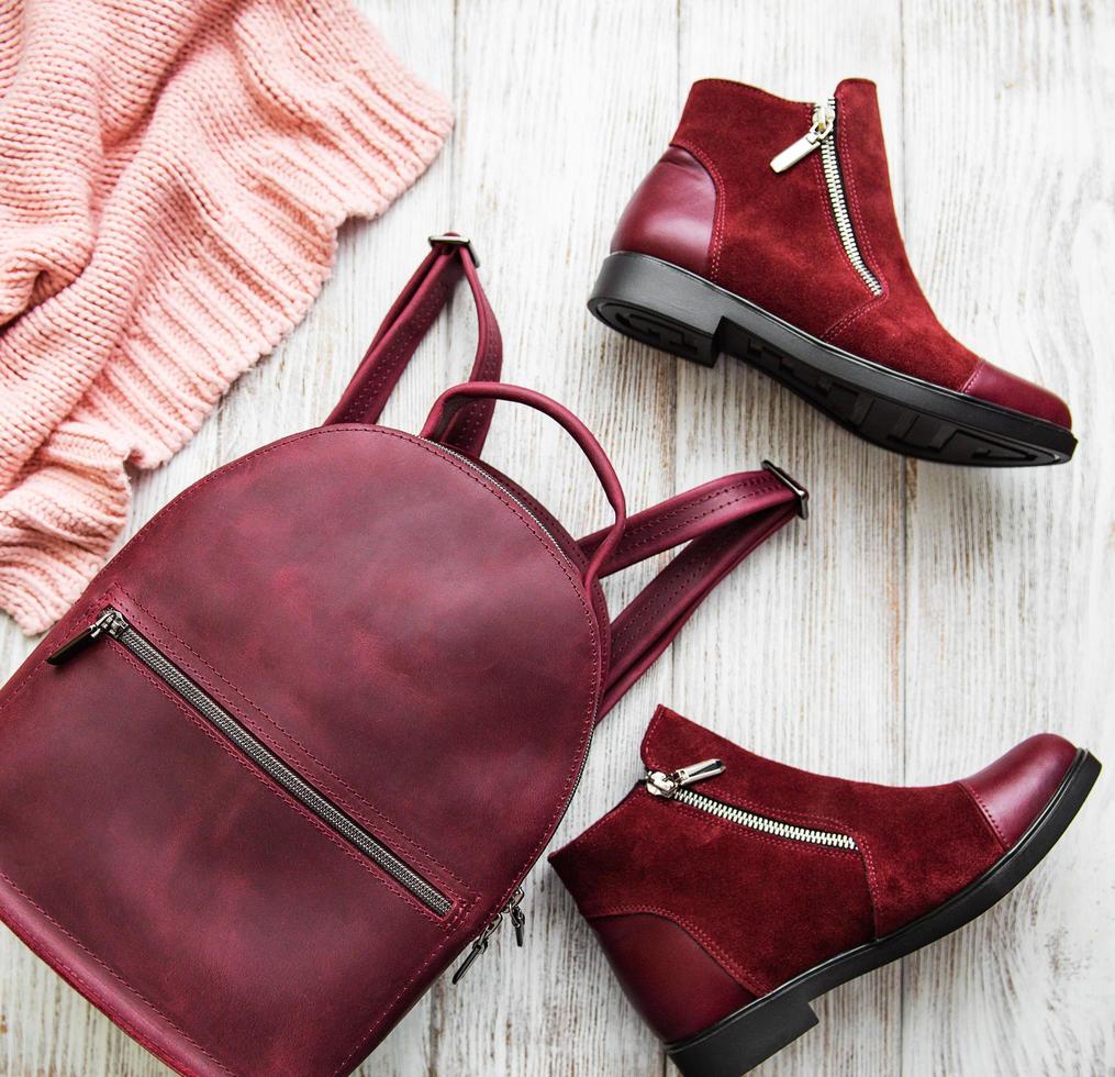 Womens clothing, backpack , boots photo