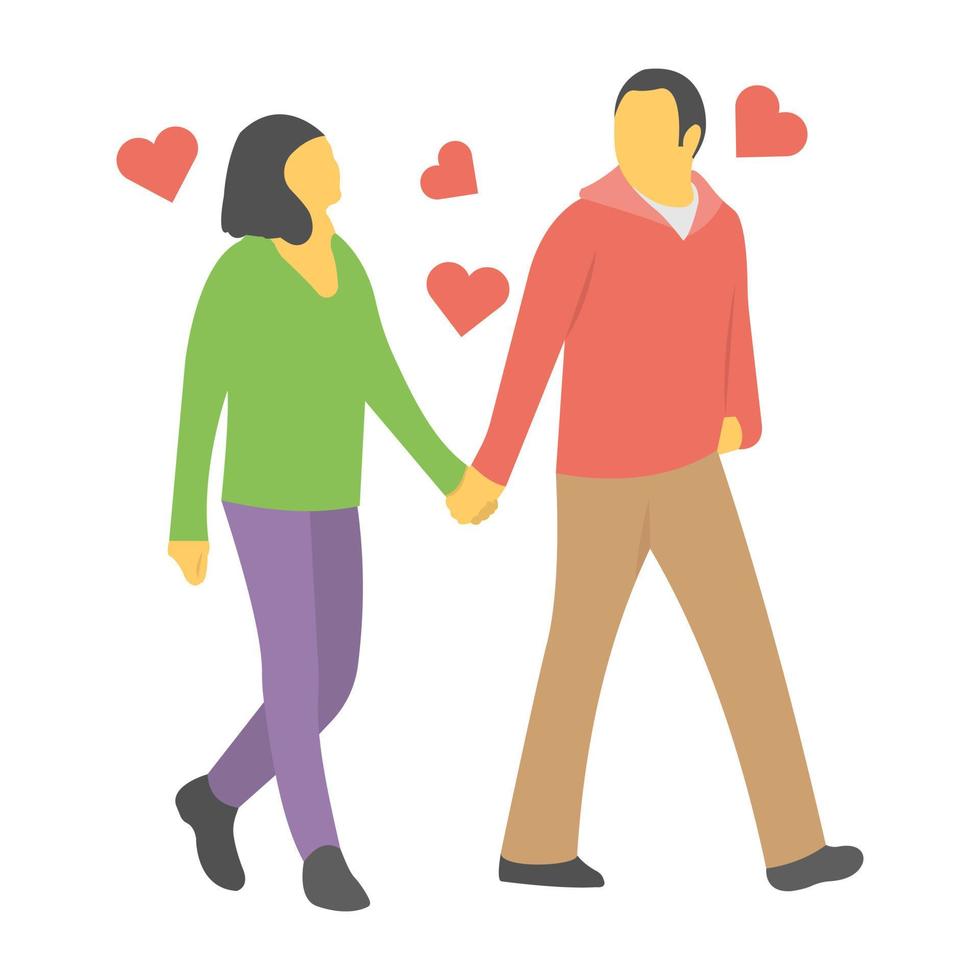 conceptos de pareja caminando vector