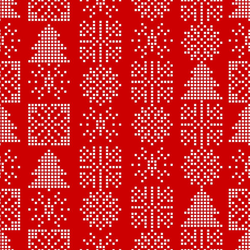 Northern seamless patterns. Red christmas print. vector
