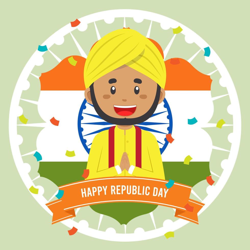 fondo de saludo del día de la república india vector