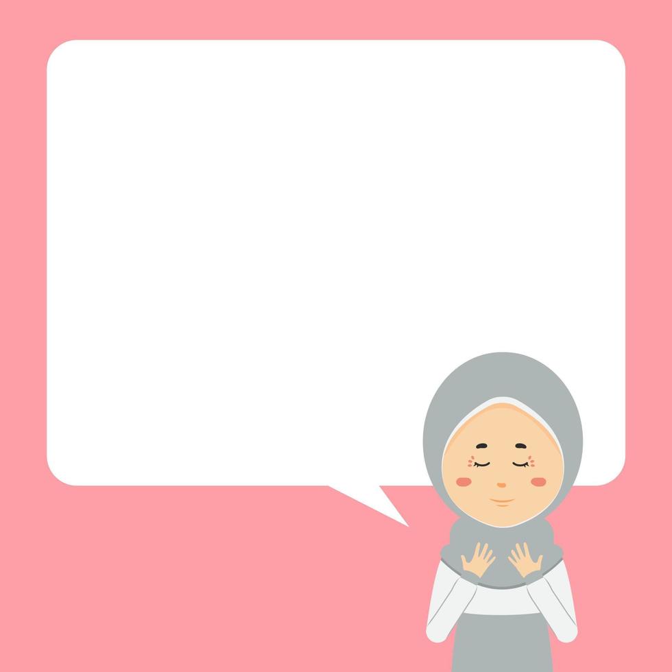 Muslim Character Pray with Text Bubbles vector