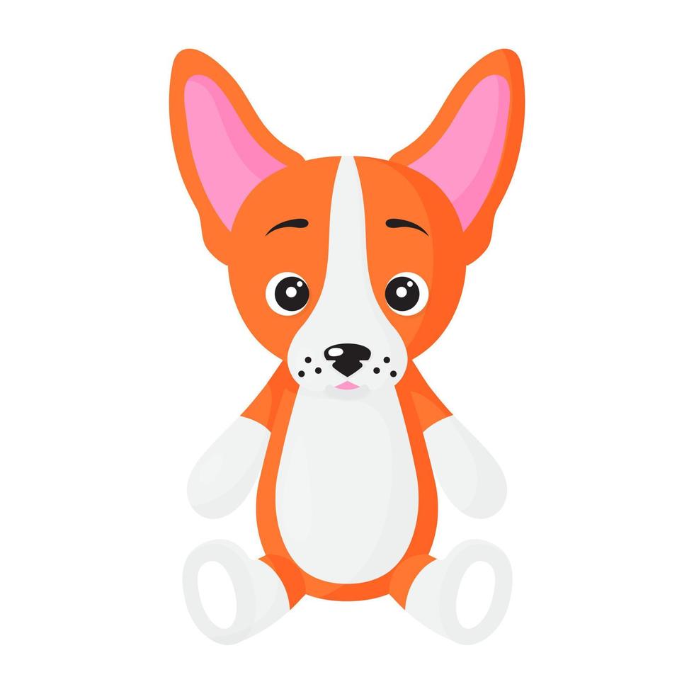 Vector cartoon sitting dog of Welsh Corgi Pembroke breed.