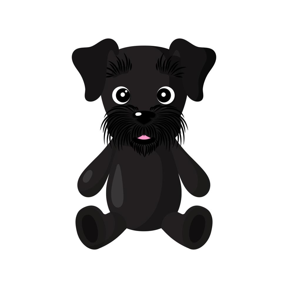 Vector cartoon sitting dog of Giant schnauzer breed.