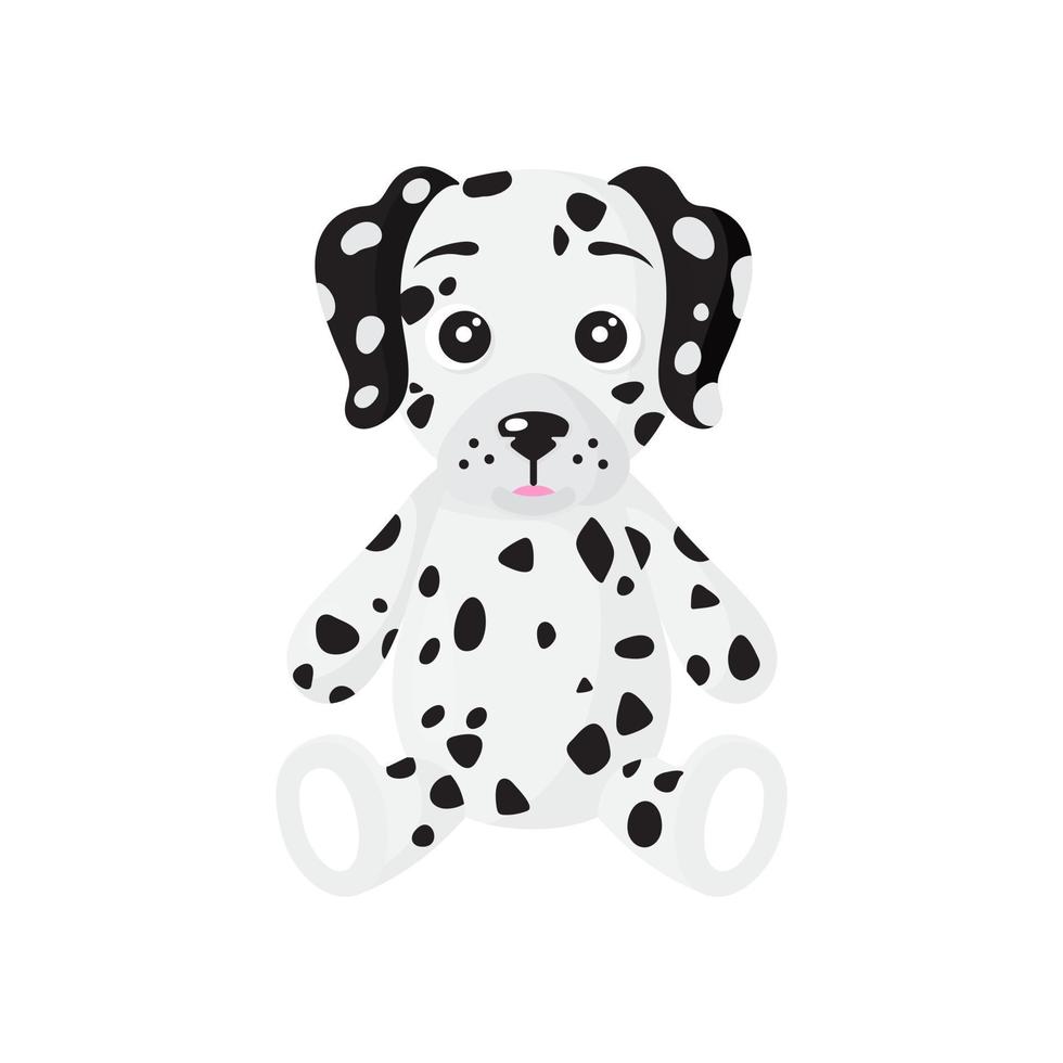 Vector cartoon sitting dog of Dalmatian breed.