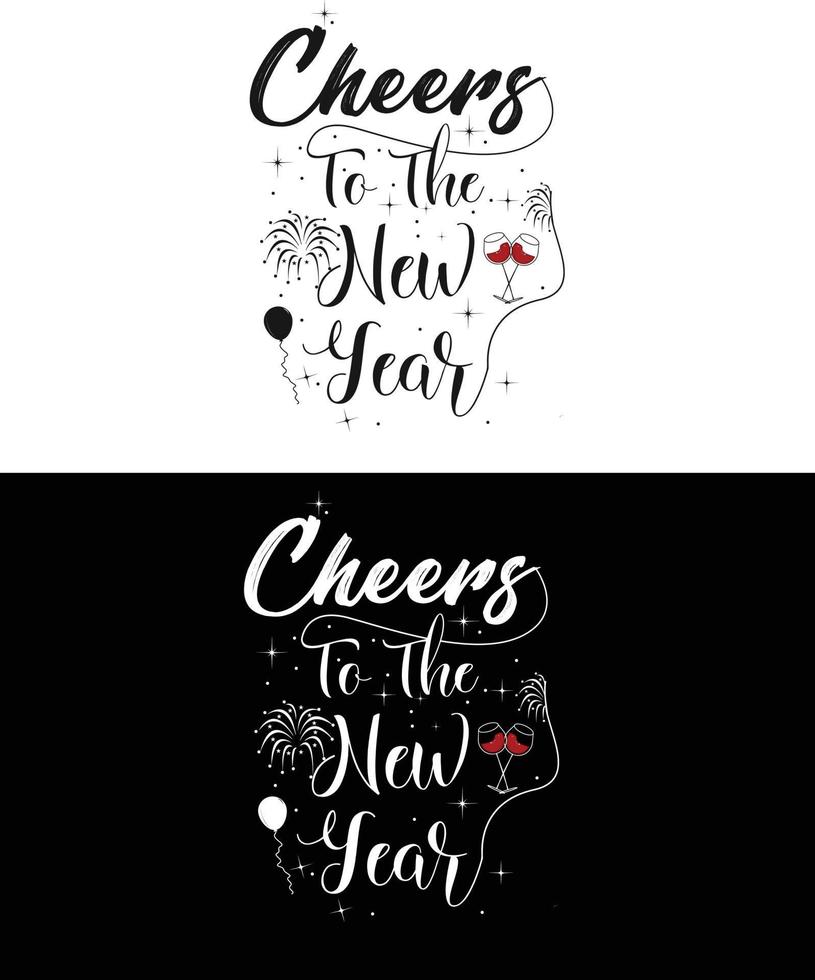 Christmas And New Year Typography t shirt design. It can be used on T-Shirts, Mugs, Poster Cards, and much more. vector