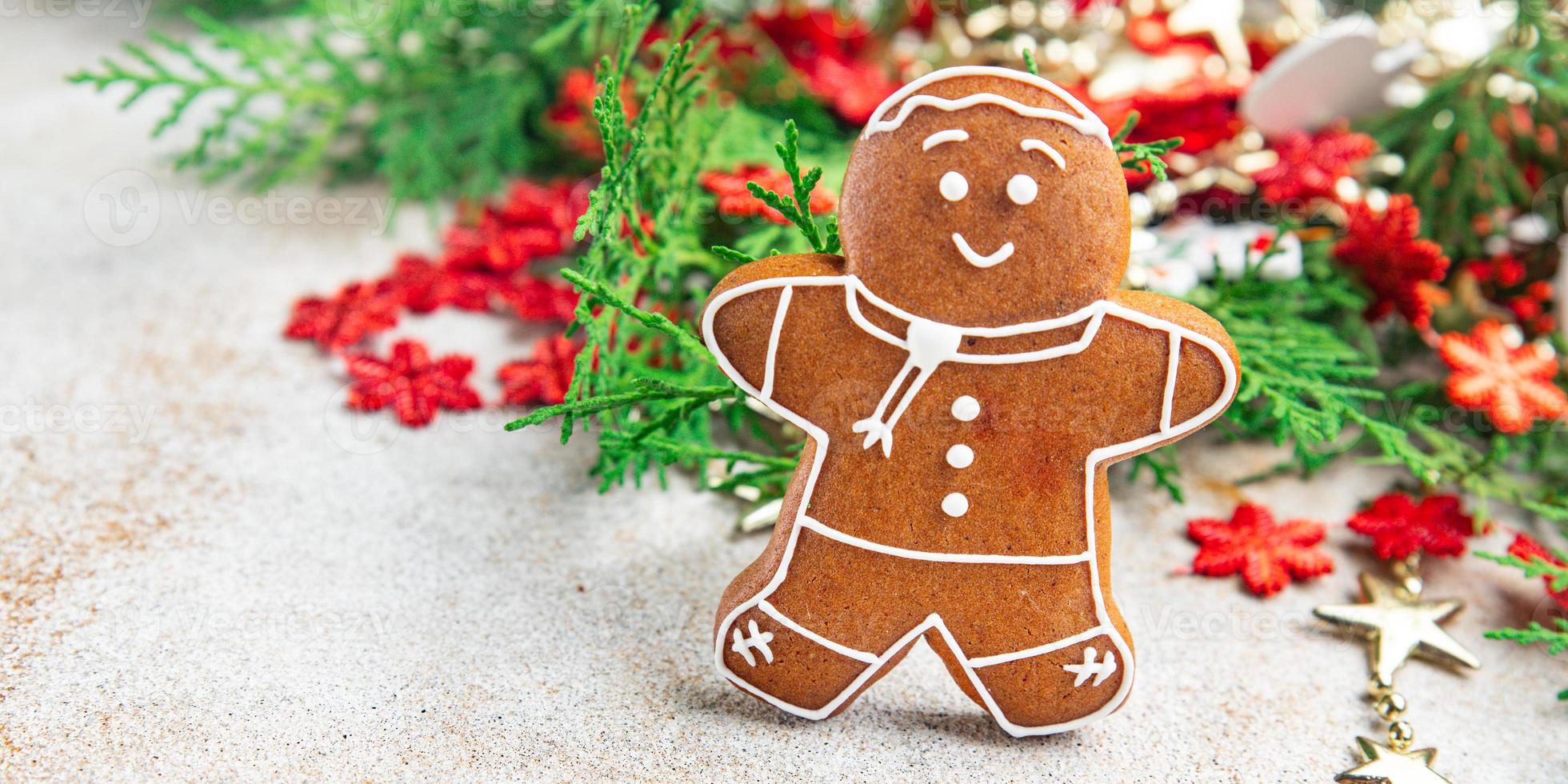 galleta de navidad de hombre de jengibre foto