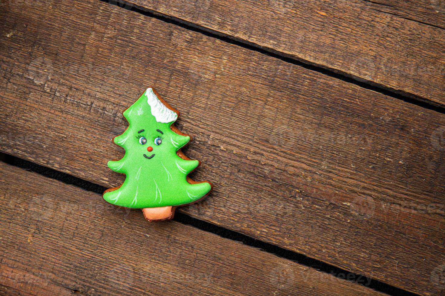 pan de jengibre árbol de navidad galletas galletas año nuevo foto