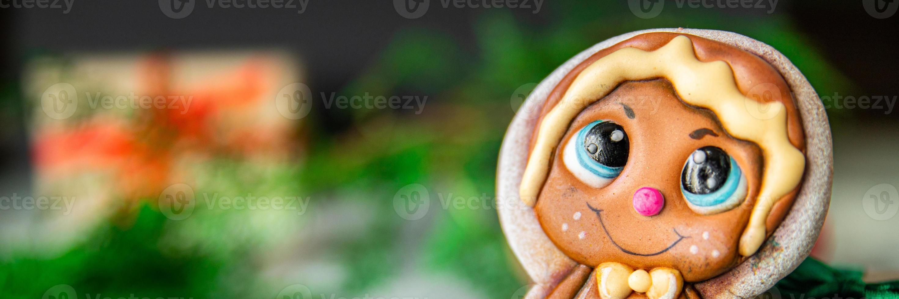 gingerbread christmas cookie food background photo