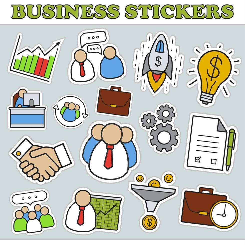 Business patches. Color stickers, pins and badges set. Vector isolated illustrations