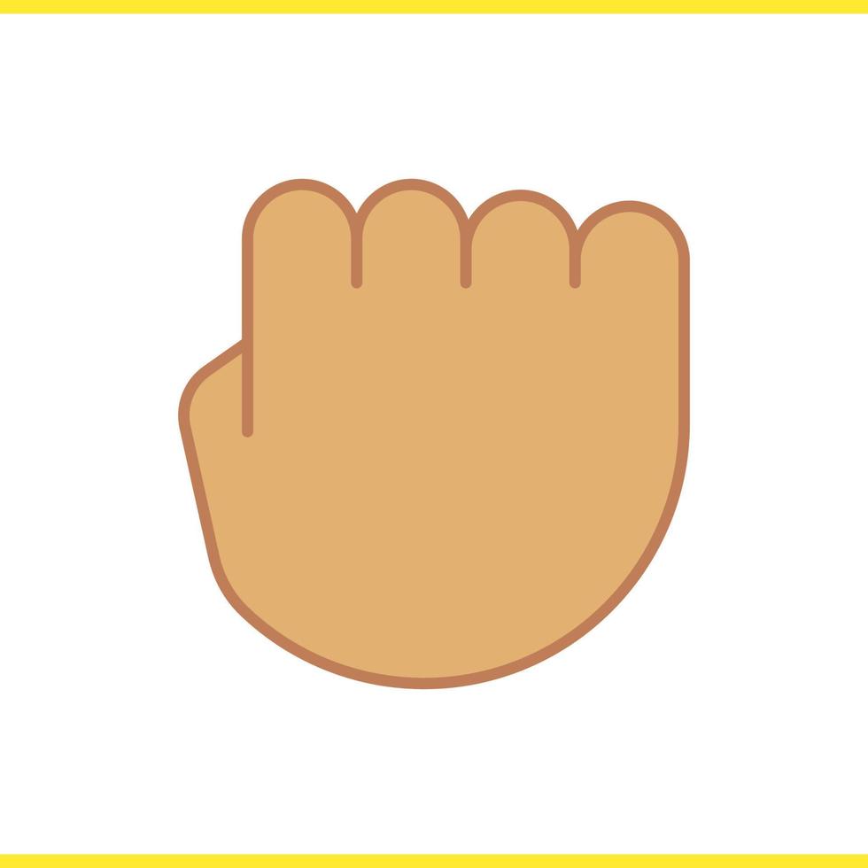 Squeezed fist gesture color icon. Isolated vector illustration