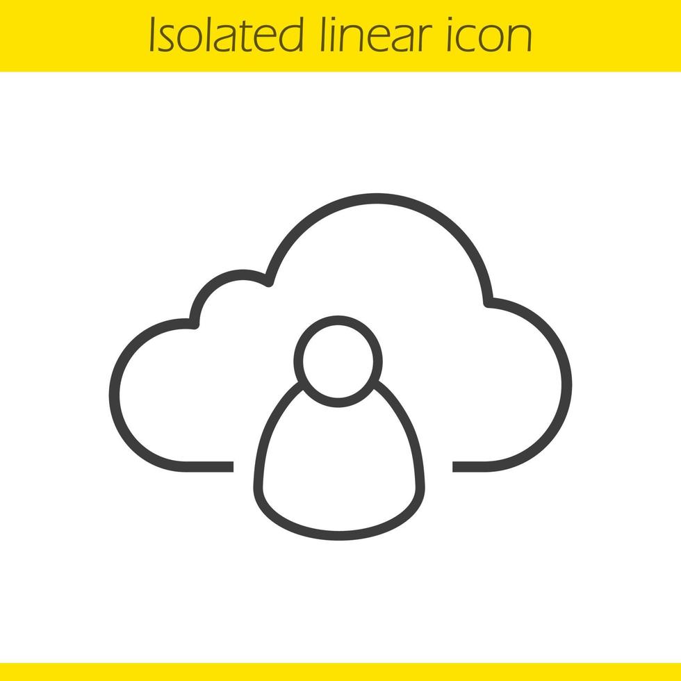 Cloud storage user linear icon. Thin line illustration. Personal data web storage. Cloud computing contour symbol. Vector isolated outline drawing