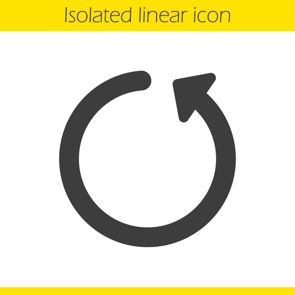 Reload linear icon. Refresh thick line illustration. Replay button contour symbol. Vector isolated outline drawing