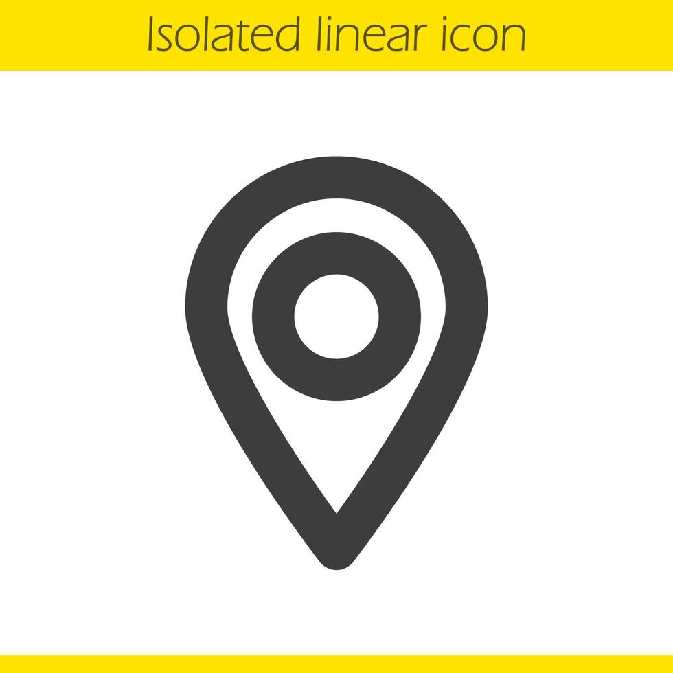 Pinpoint linear icon. Thick line illustration. Geo location mark. Location map pointer contour symbol. Vector isolated outline drawing