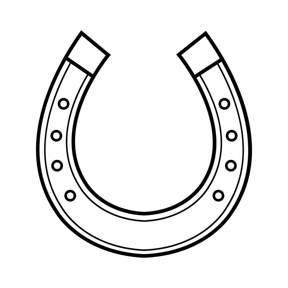 Horseshoe linear illustration. Isolated vector icon