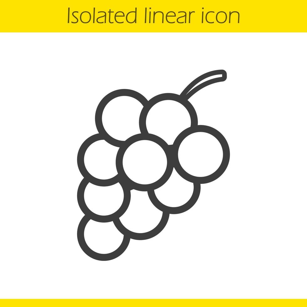 Bunch of grapes linear icon. Thin line illustration. Contour symbol. Vector isolated outline drawing