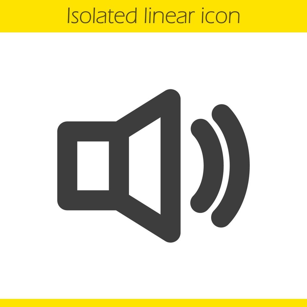 Volume on linear icon. Thick line illustration. Sound control button. Music speaker contour symbol. Vector isolated outline drawing
