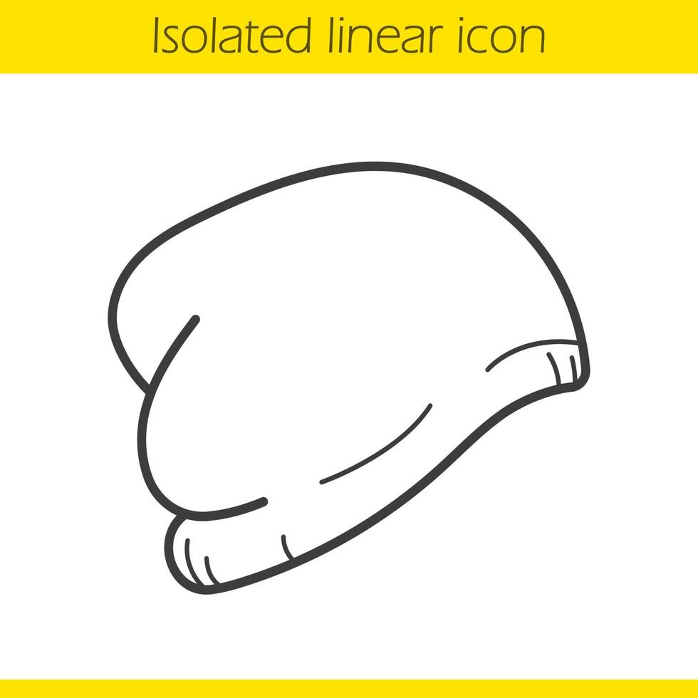 Winter hat linear icon. Thin line illustration. Ski cap contour symbol. Vector isolated outline drawing