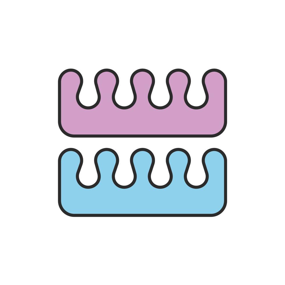 Manicure and pedicure fingers and toes separators color icon. Isolated vector illustration