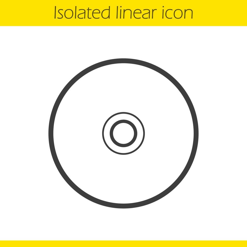 CD linear icon. Thin line illustration. Compact disc contour symbol. Vector isolated outline drawing