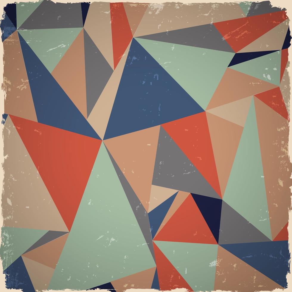 Geometric grunge background in retro colors vector