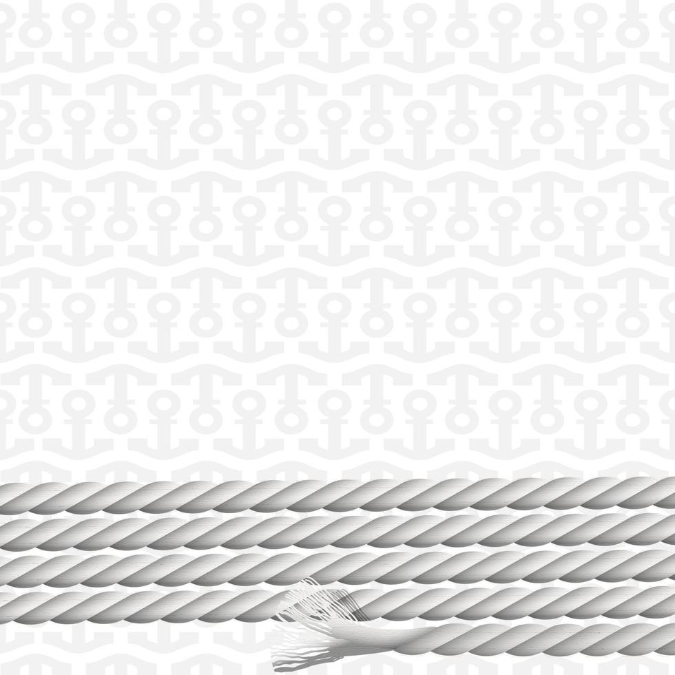 Background with pattern of anchors and marine rope vector