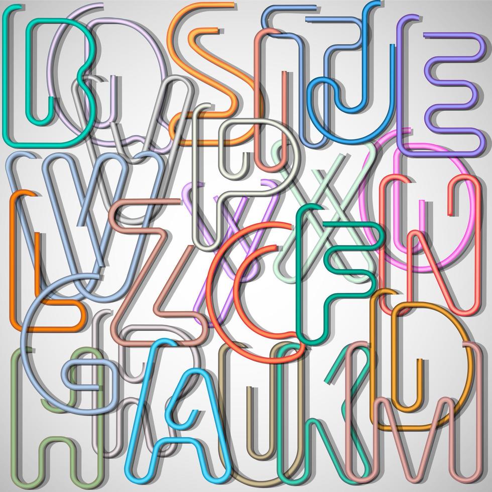 Letras del alfabeto hechas de un clip vector