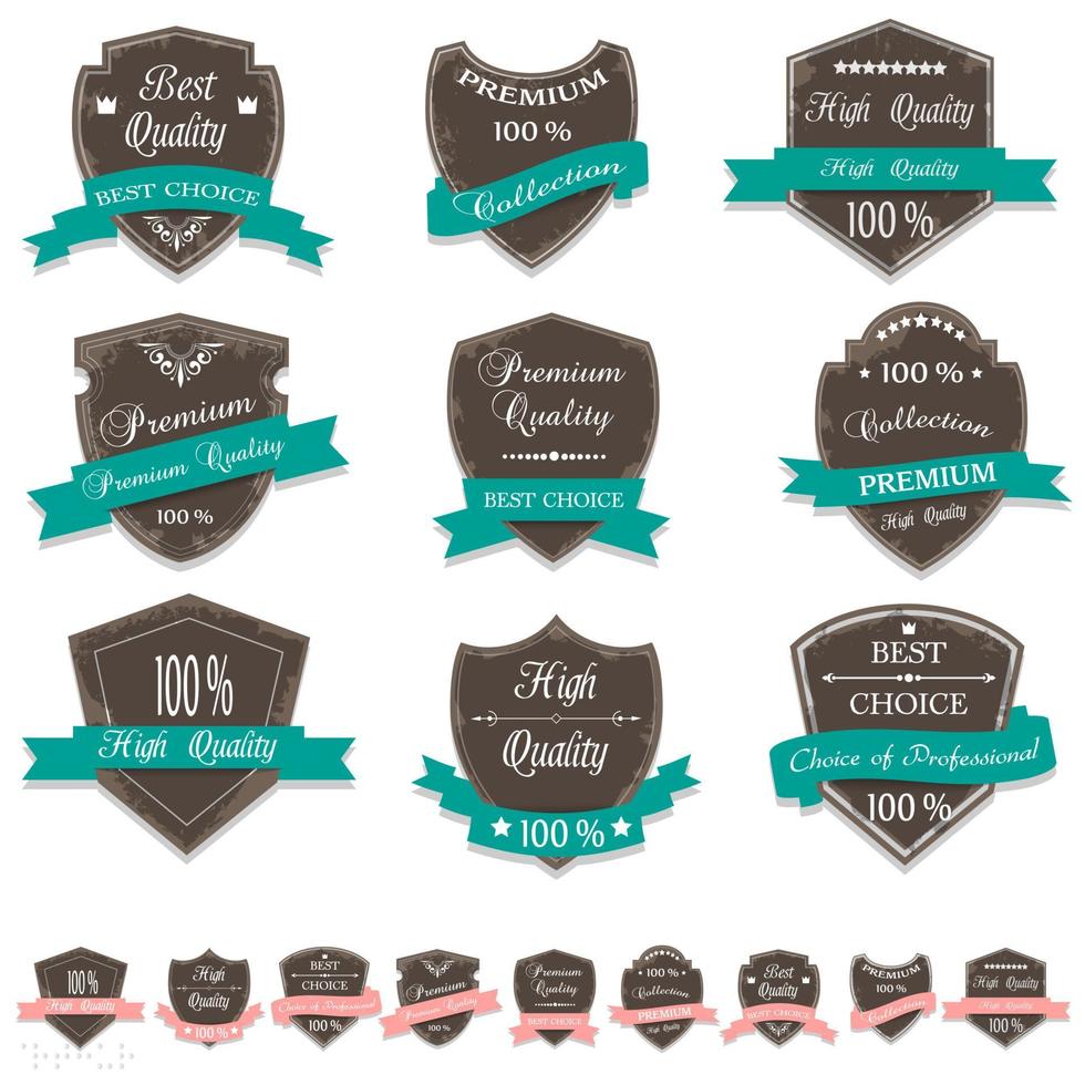 Grunge Premium Quality Labels vector