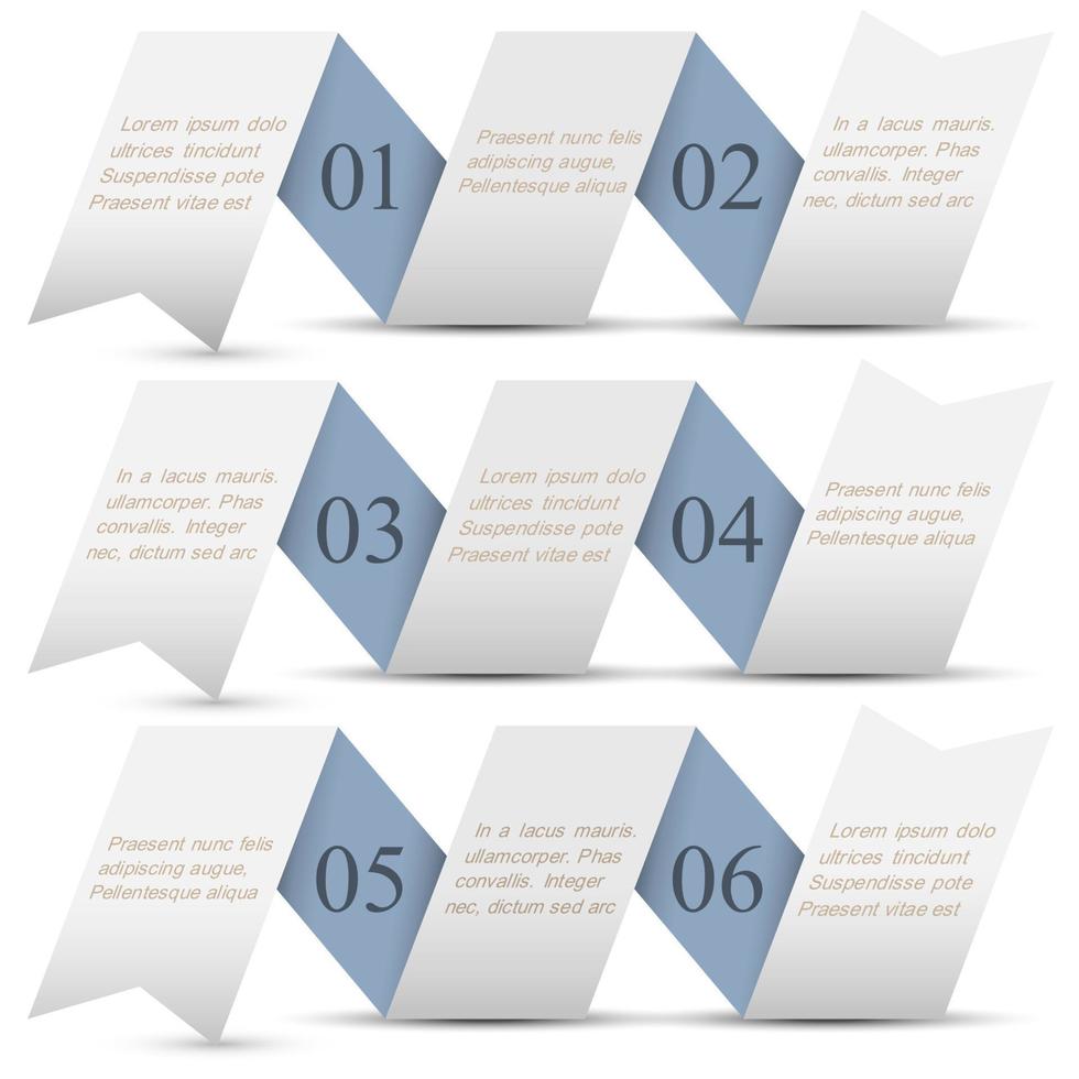 pancartas numeradas de papel de origami horizontal vector