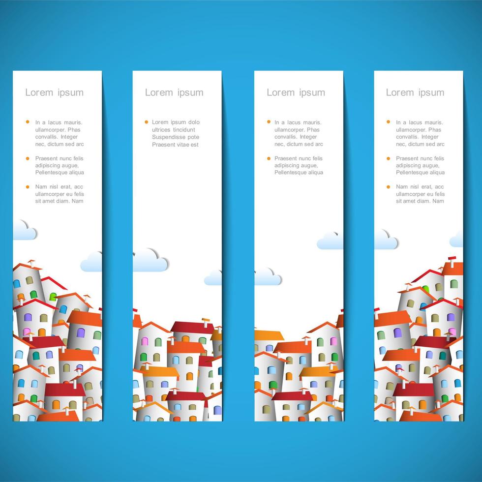 Banners with colorful homes vector