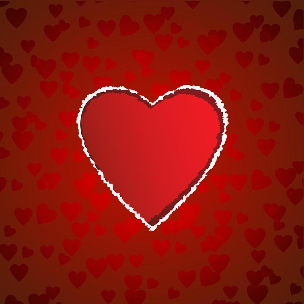 Heart shaped torn paper vector