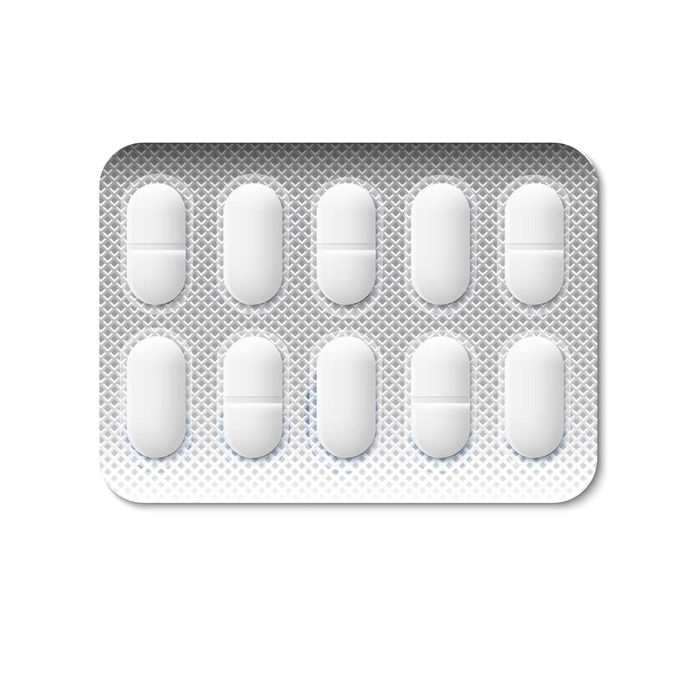 Pills in a blister pack vector